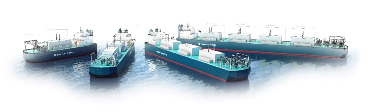 four Seaborg barges